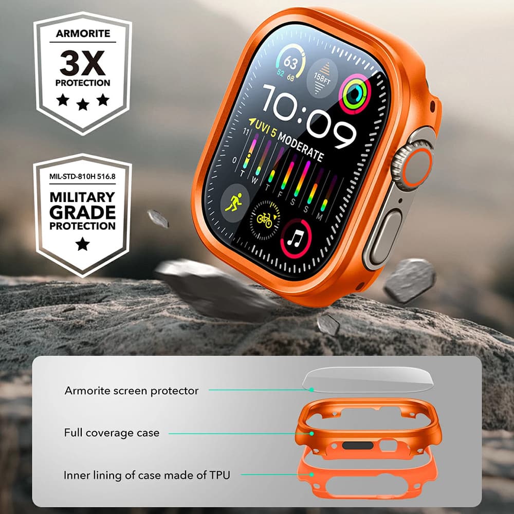 ESR Armorite Protection Set pro Apple Watch Ultra Ultra 2 Ultra 3 Titanová - náhled 3