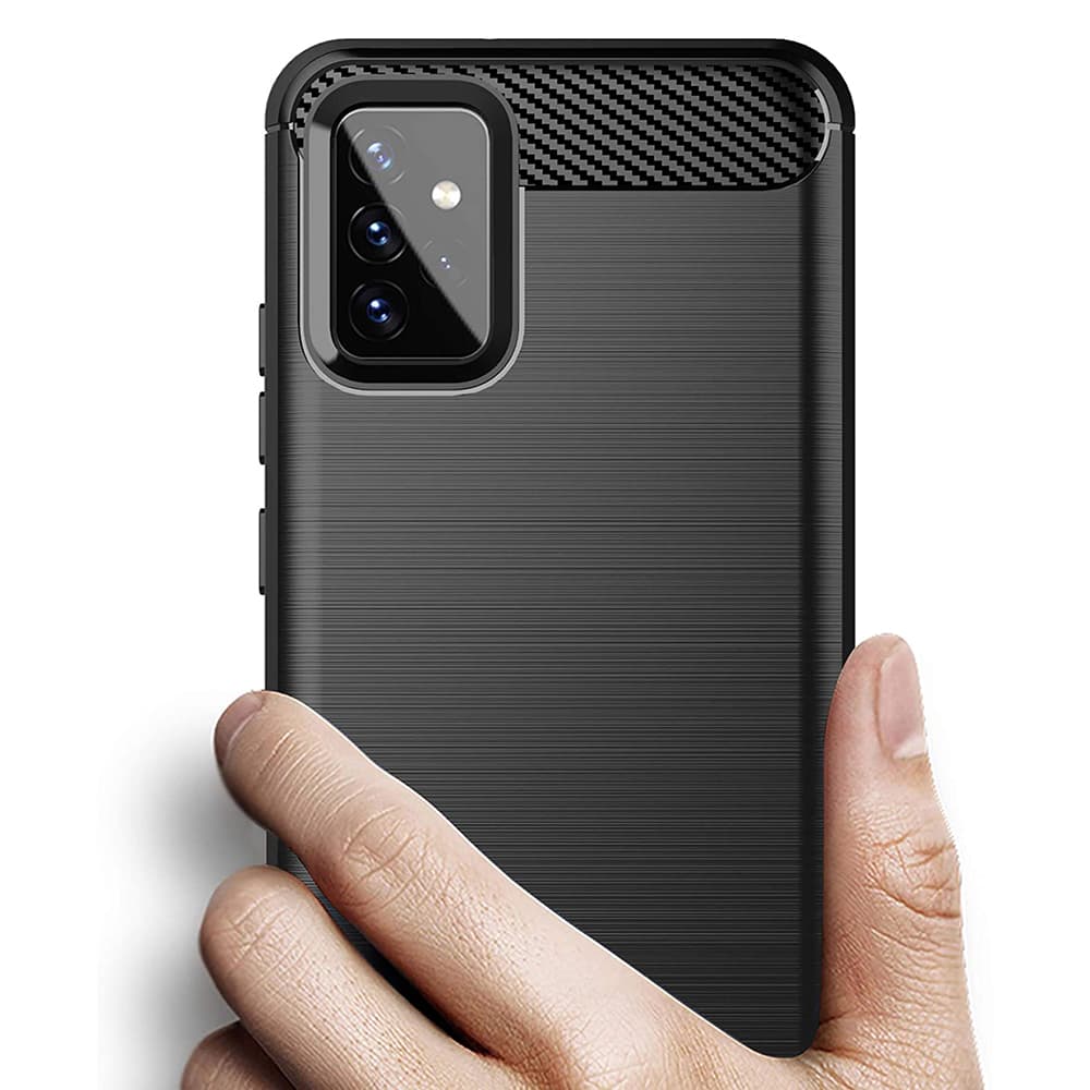 Techsuit Carbon Silikon Samsung Galaxy A72 4G A72 5G Černý - náhled 3