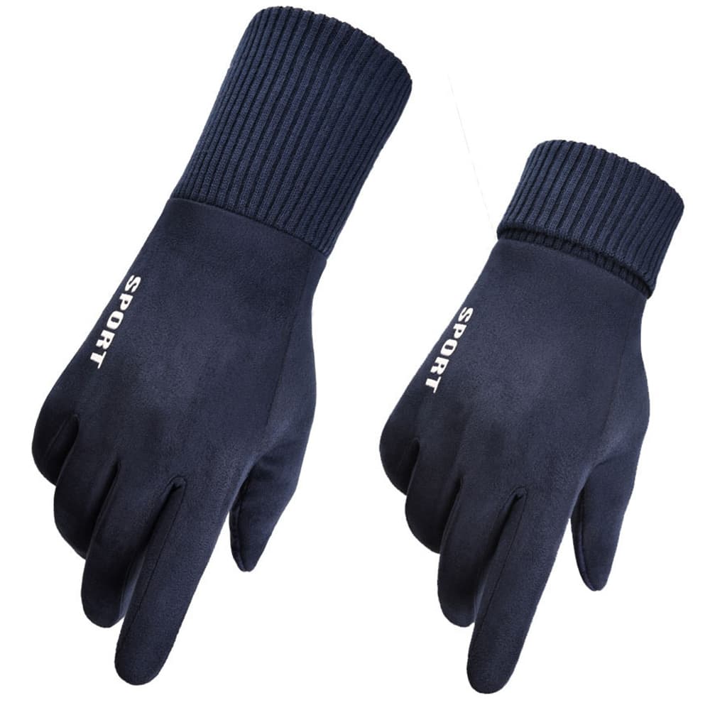 Techsuit Dotykové rukavice semiš PU kůže modré (ST0009) - náhled 3