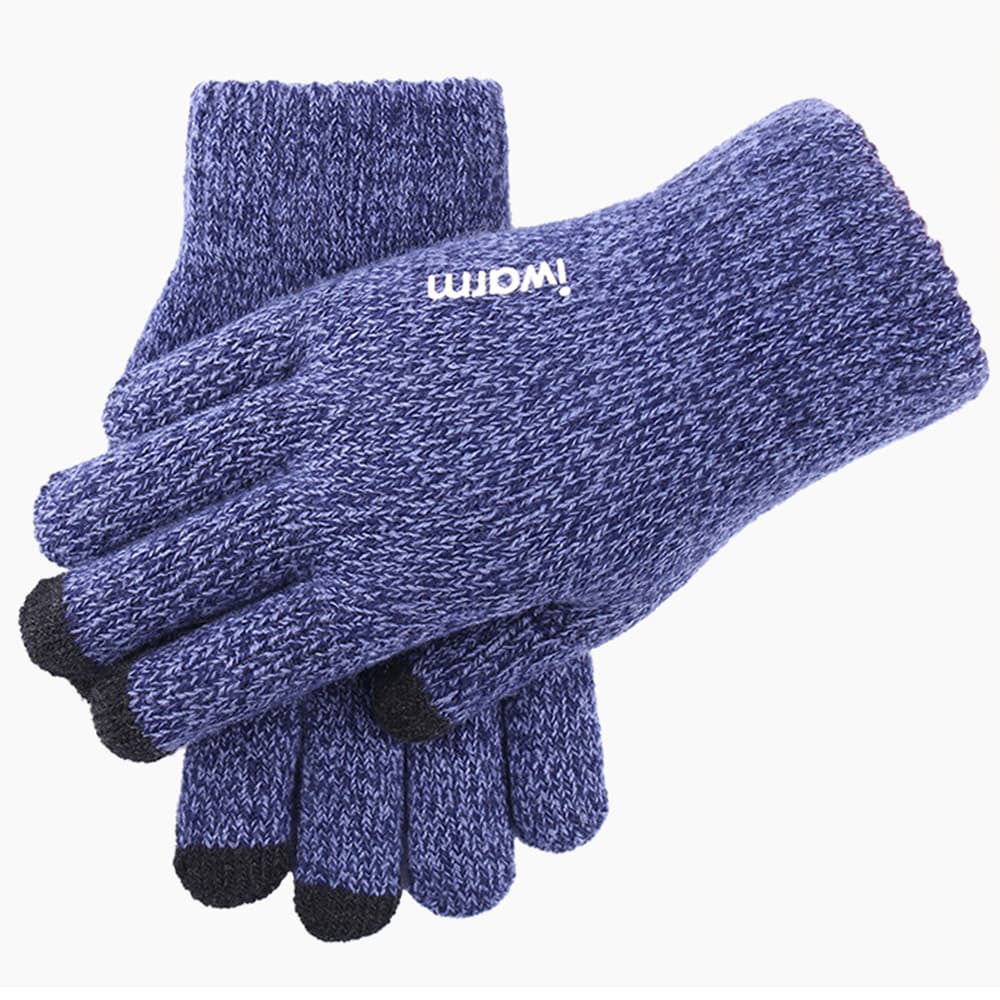 iWarm Dotykové rukavice ST0018 Prémiová vlna Protiskluzové Modré 23cm - náhled 3