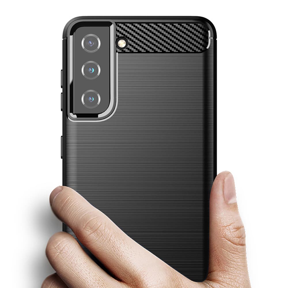 Techsuit Karbon Silikon Samsung Galaxy S21 Černá - náhled 3