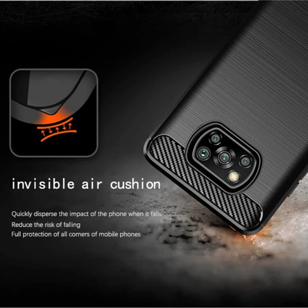 TechSuit Karbon Silikon Xiaomi Poco X3 NFC Pro Černý - náhled 3