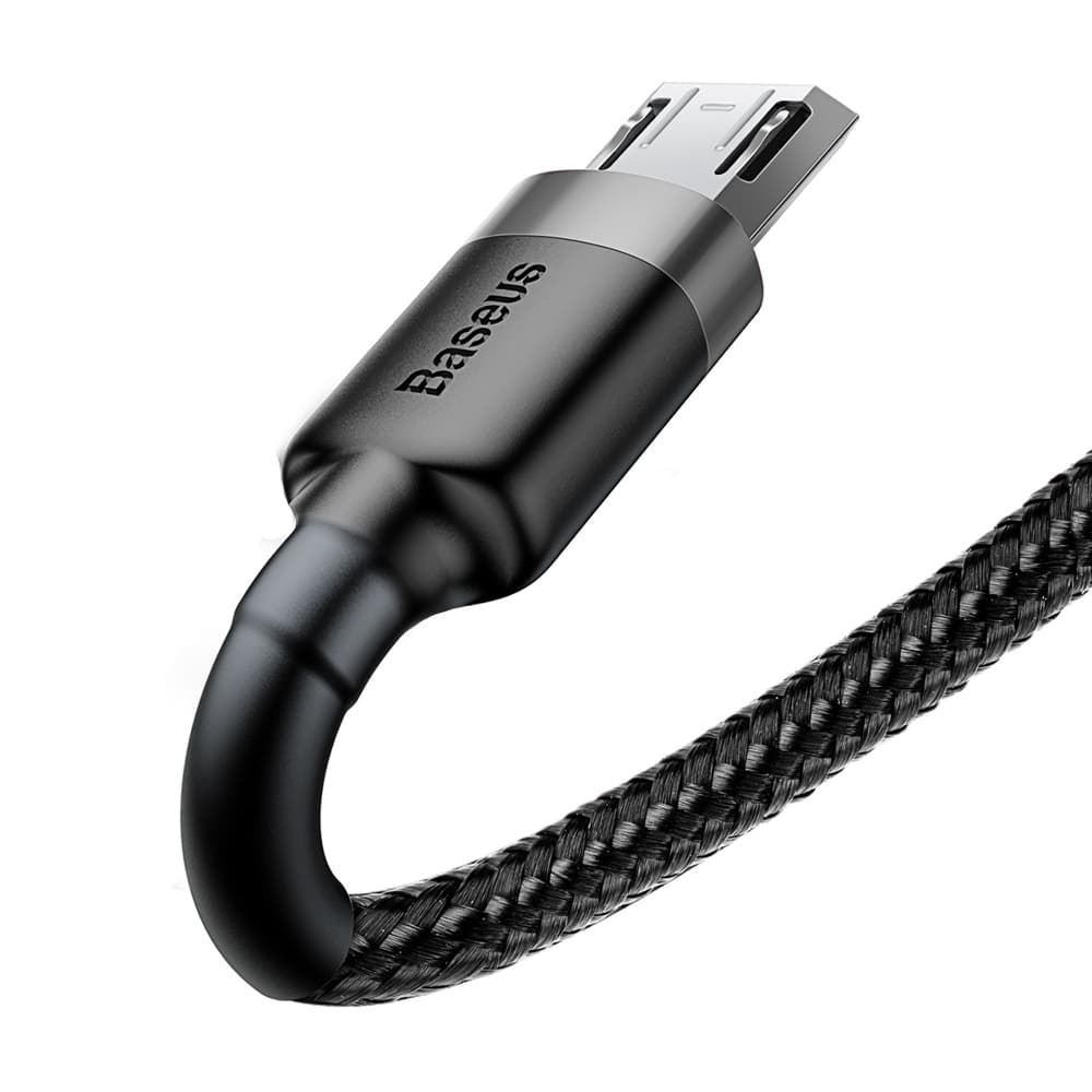 Baseus Datový kabel Cafule CAMKLF-CG1 USB na Micro-USB 2m Šedý černý - náhled 3