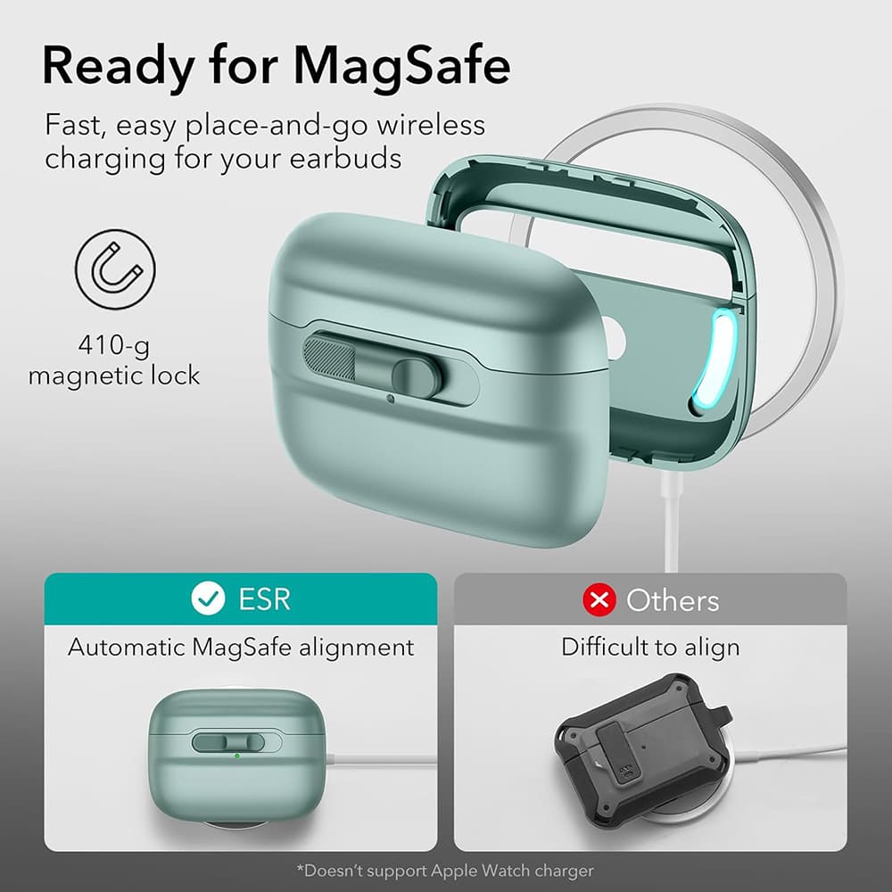ESR Pulse Magnetic HaloLock pro Apple AirPods 4 zelená - náhled 3