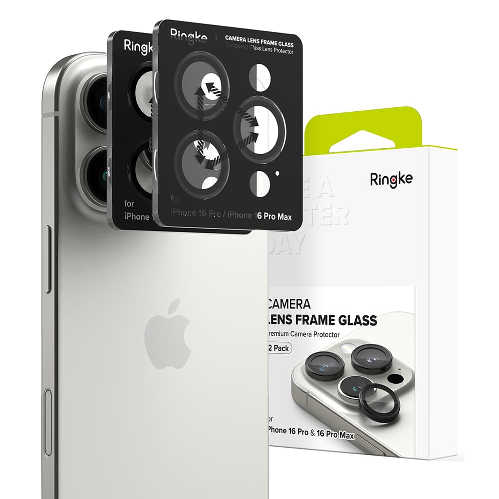Ringke Camera Lens Frame Glass (2 ks) iPhone 16 Pro/Pro Max černá - náhled 3