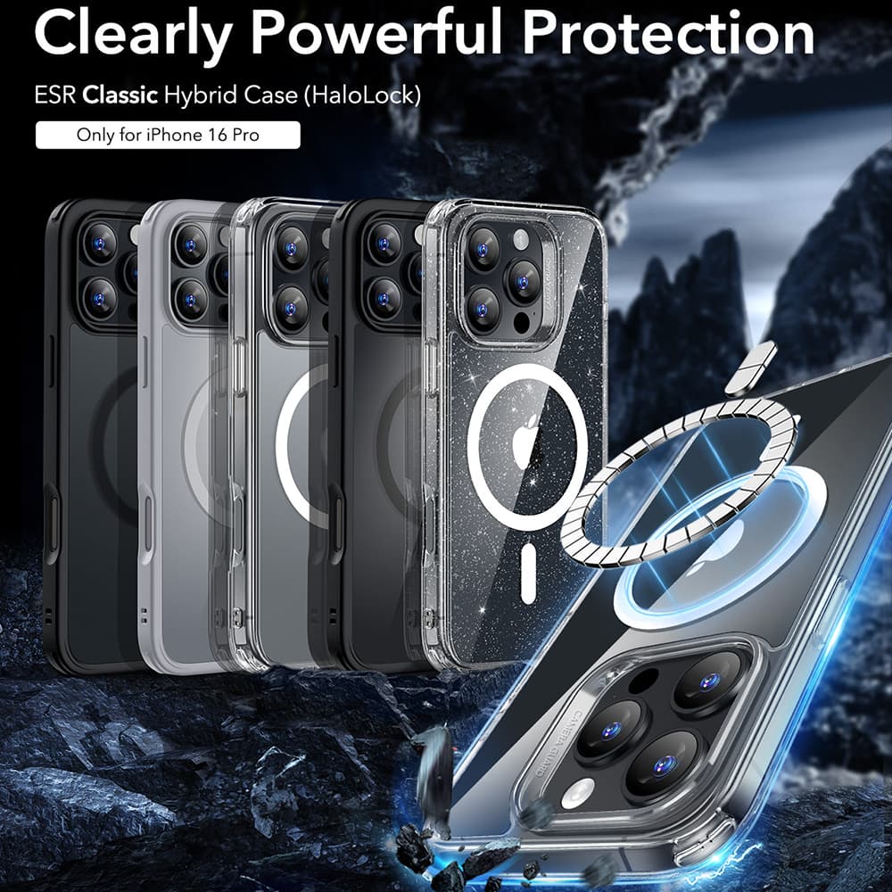 ESR Classic Hybrid HaloLock pro iPhone 16 Pro matně průhledný - náhled 3