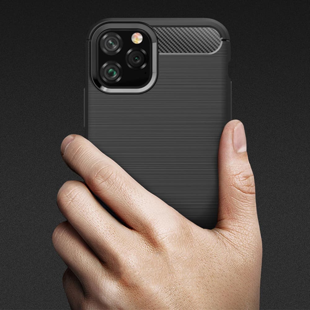 Techsuit Karbon Silikon iPhone 12 Pro Max Černý - náhled 3