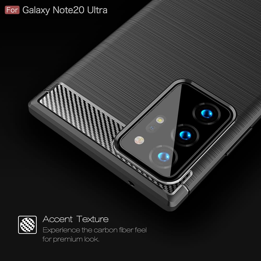 Techsuit Karbon Silikon Samsung Galaxy Note 20 Ultra Černý - náhled 3