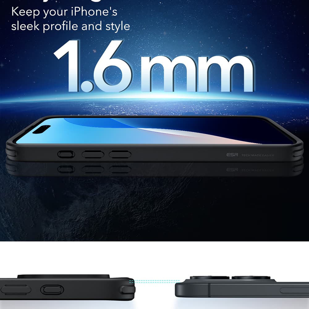 ESR Classic Hybrid HaloLock iPhone 16 Matná Černá - náhled 3