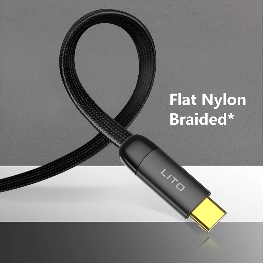 Lito Datový kabel LD11CC Type-C na Type-C rychlé nabíjení 60W 1m černý - náhled 3