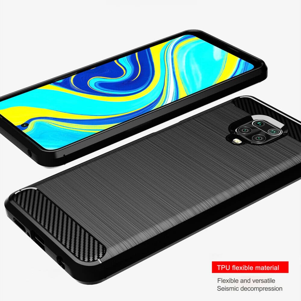 Techsuit Uhlíkový Silikon Xiaomi Redmi Note 9S Černý - náhled 3