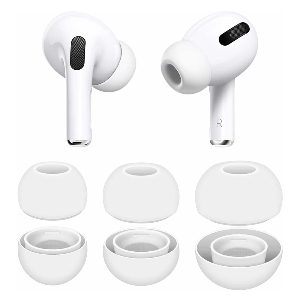 Techsuit 3 balení náhradních špuntů pro Apple AirPods Pro 1 2 3 bílá - náhled 3