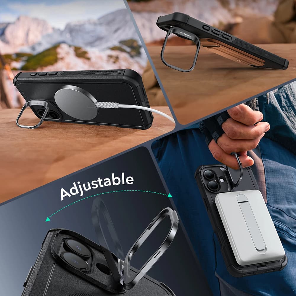ESR Cyber Armor Kickstand pro iPhone 16 černá - náhled 3