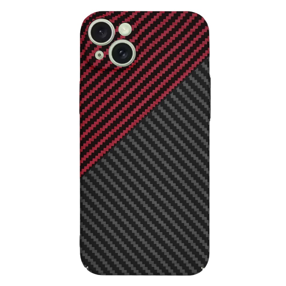 Techsuit Carbonite FiberShell pro iPhone 15 Plus červený Vortex - náhled 3