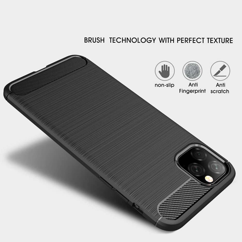 Techsuit Karbon Silikon iPhone 11 Černý - náhled 3