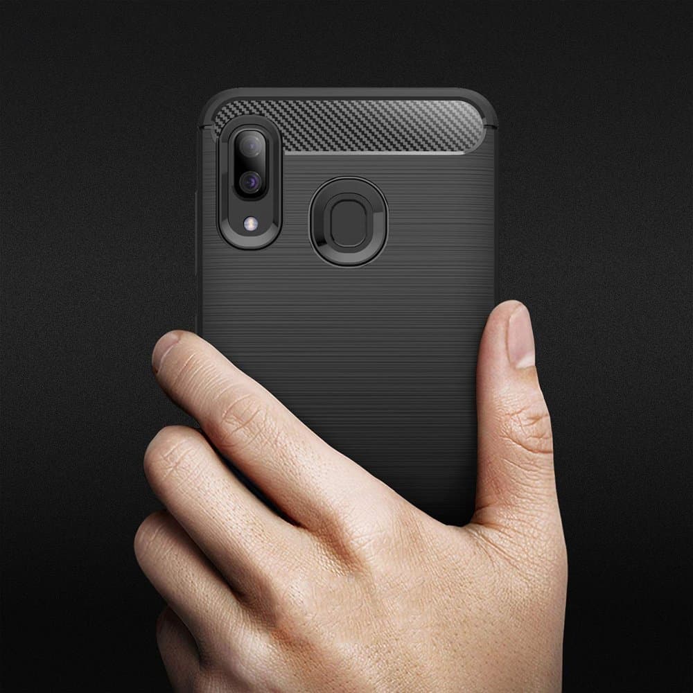 Techsuit Karbon Silikon Samsung Galaxy A40 Černá - náhled 3