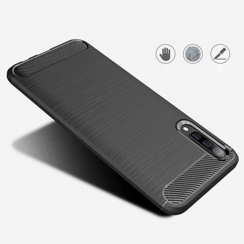Techsuit Karbon Silikon Samsung Galaxy A70 A70s Černý - náhled 3