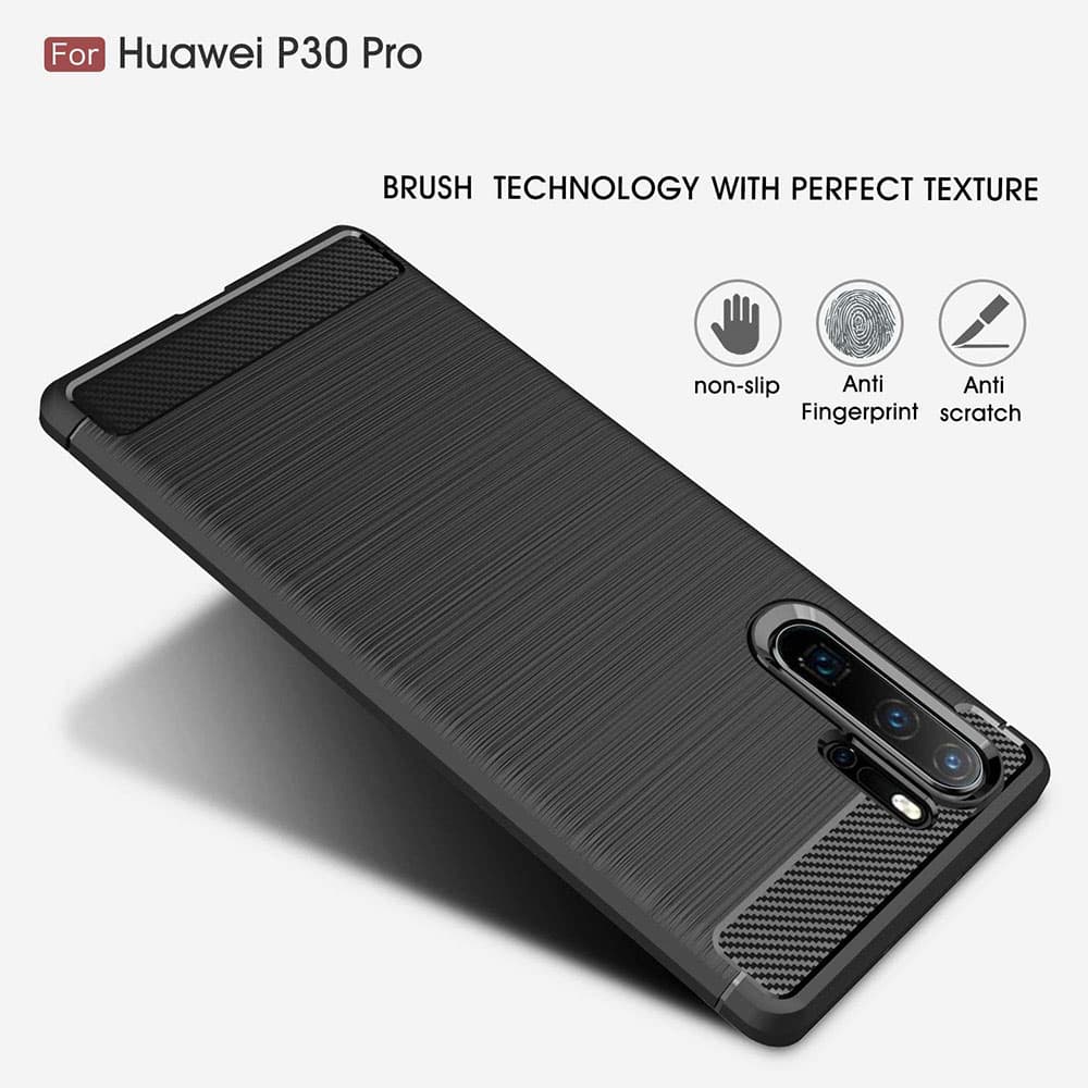 Techsuit Karbon Silikon Huawei P30 Pro P30 Pro New Edition Černá - náhled 3
