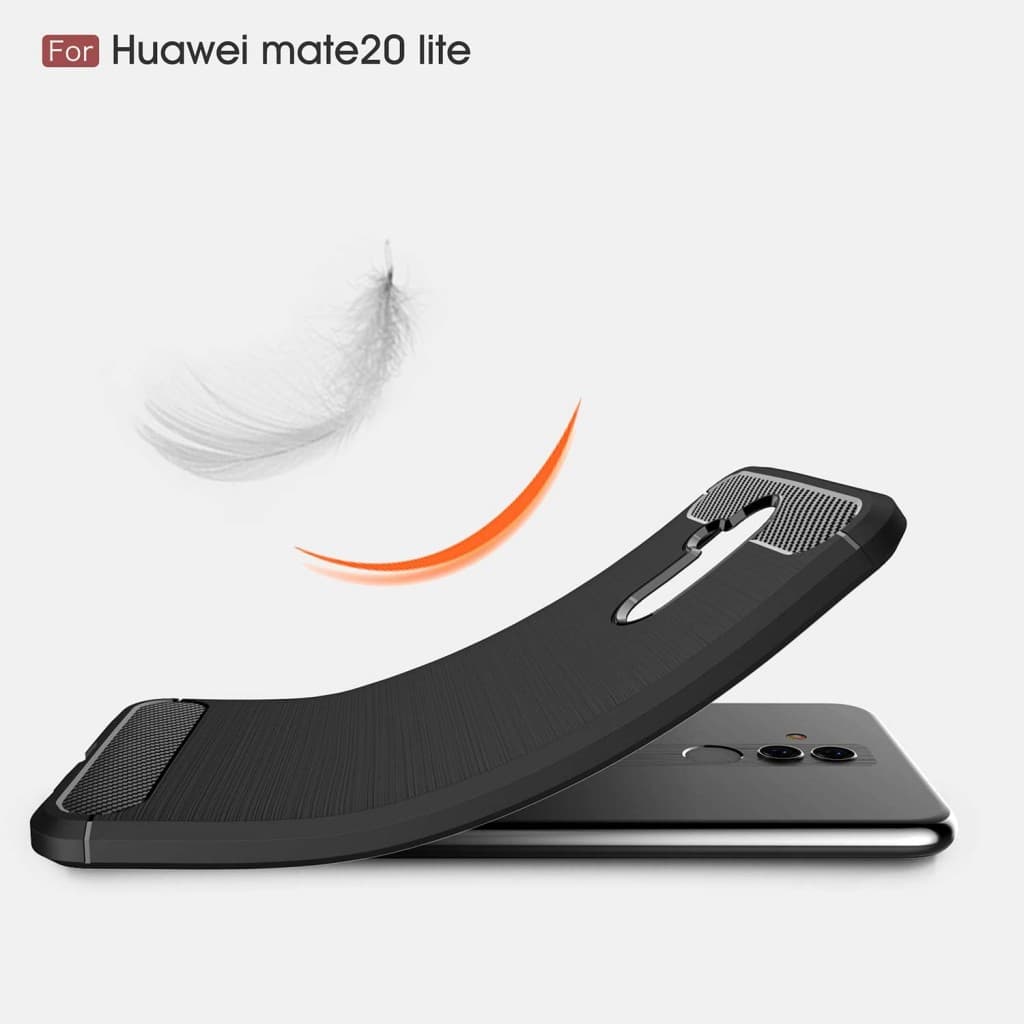 Techsuit Karbon Silikon Huawei Mate 20 lite Černá - náhled 3