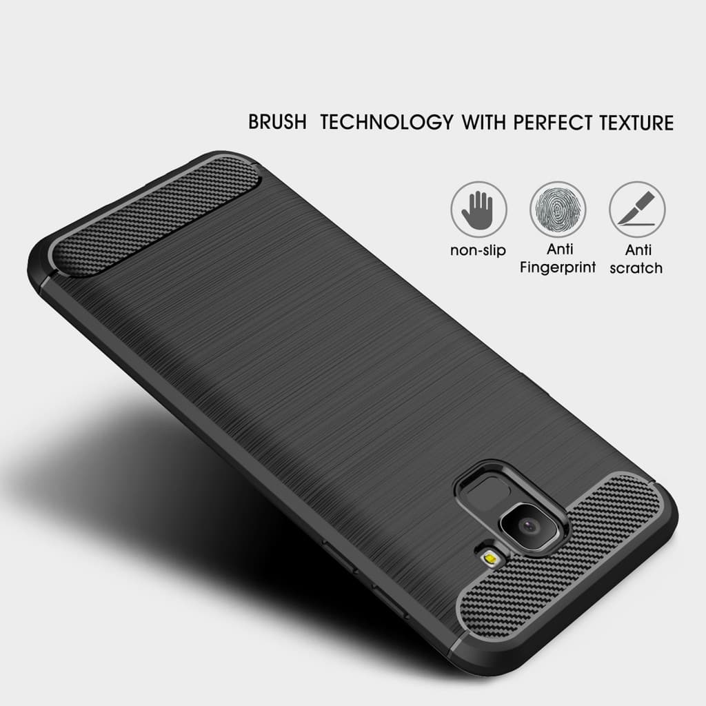Techsuit Karbon Silikon Samsung Galaxy J6 2018 Černý - náhled 3