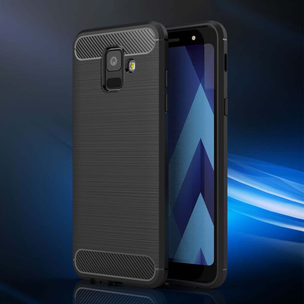 Techsuit Karbon Silikon Samsung Galaxy A6 2018 Černý - náhled 3