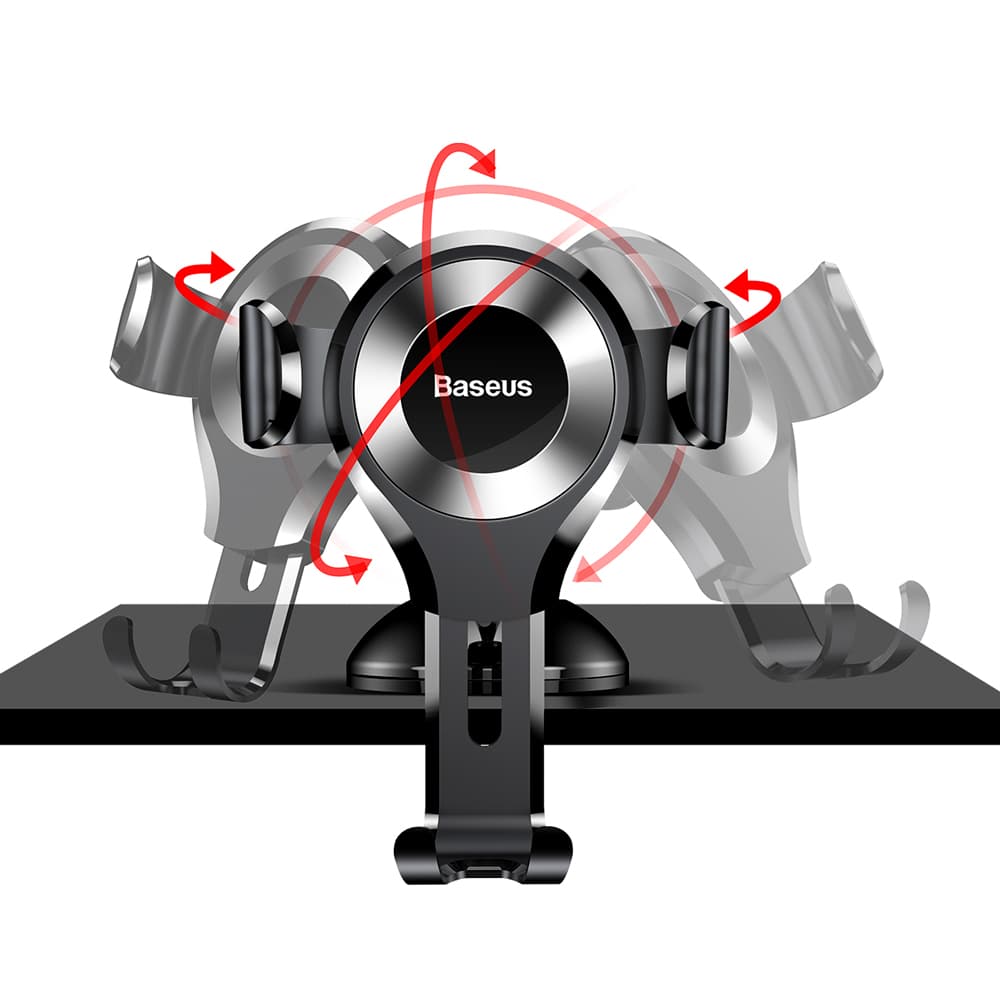 Baseus Car Holder Osculum SUYL-XP0S Gravitační držák 360° Černá Stříbrná - náhled 3