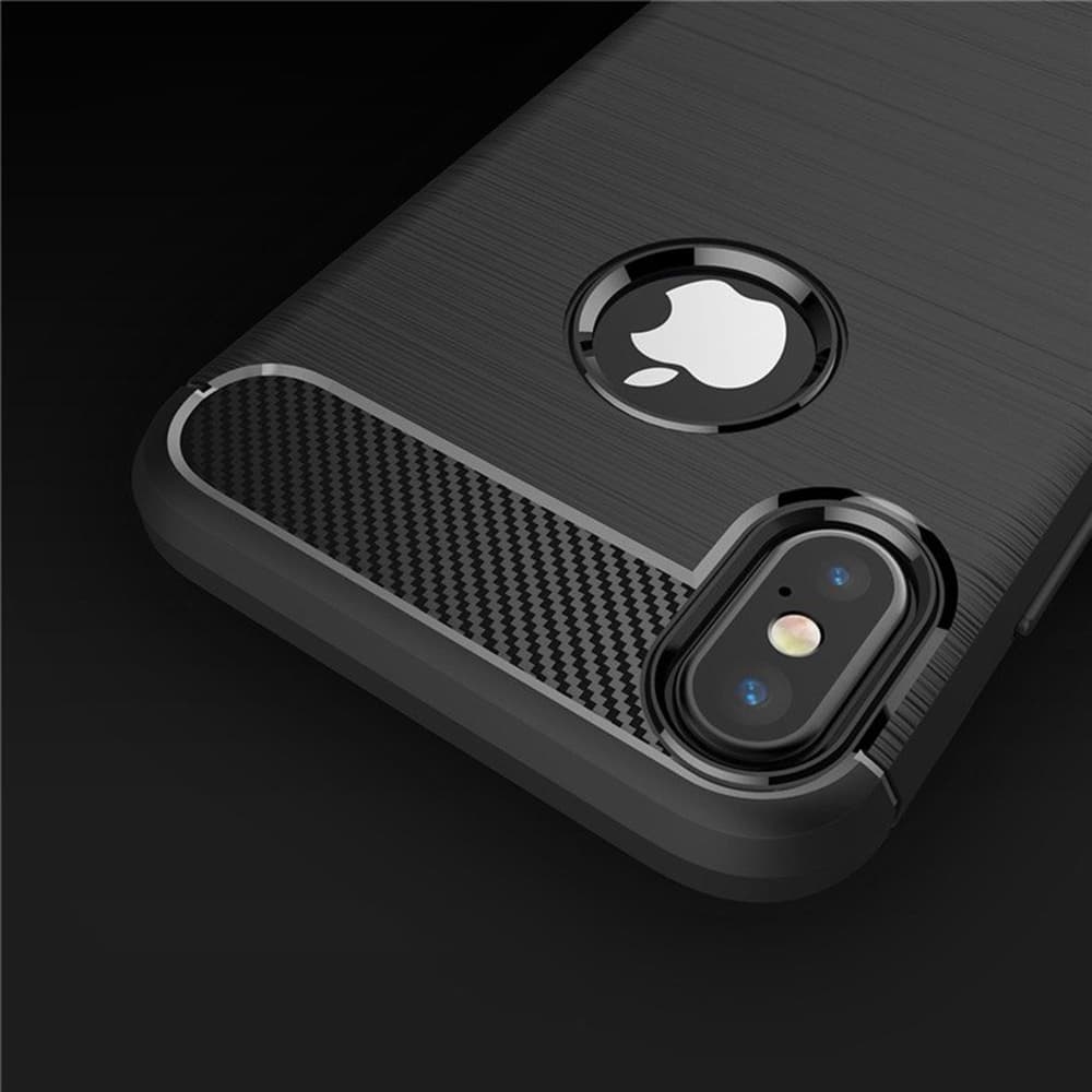 Techsuit Carbon Silicone pro iPhone X iPhone XS černý - náhled 3