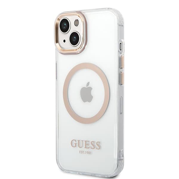 Guess Metal Outline MagSafe GUHMP15MHTRMD iPhone 15 Plus zlatá - náhled 3