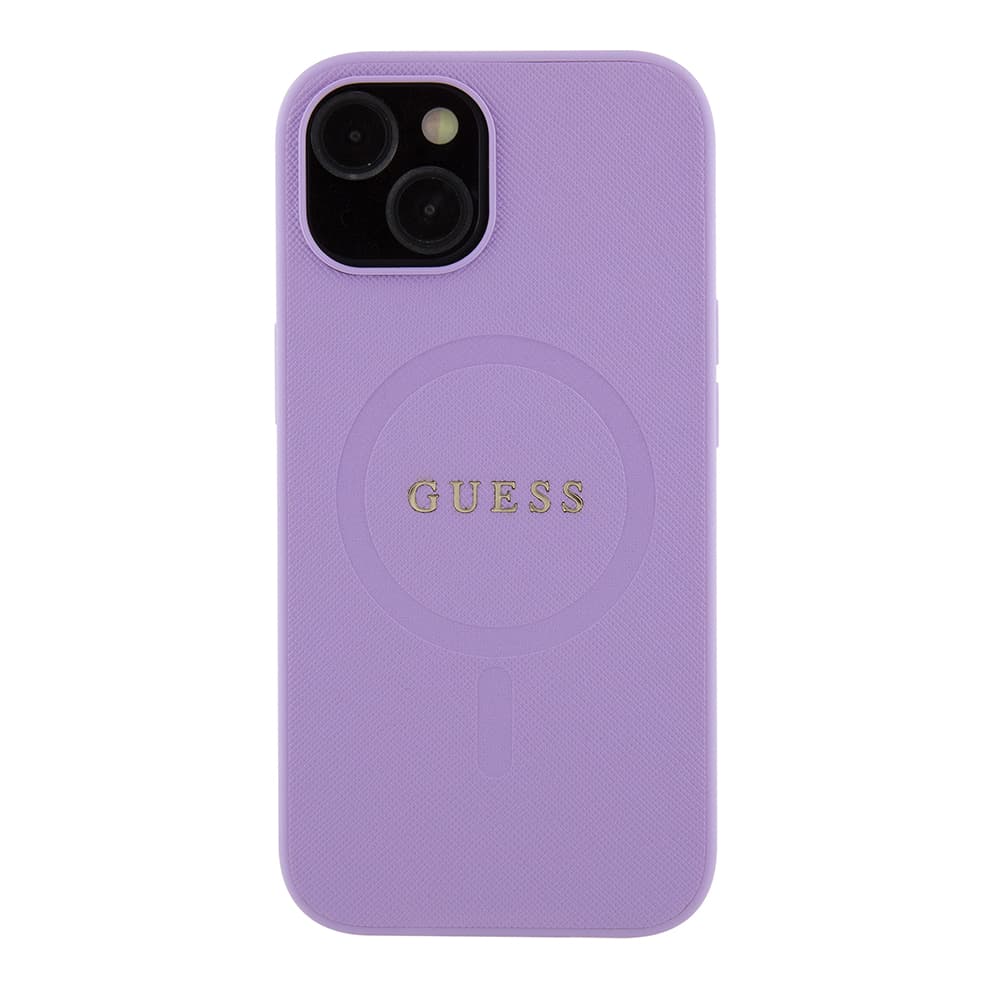 Guess Saffiano MagSafe GUHMP15SPSAHMCU iPhone 15 fialová - náhled 3
