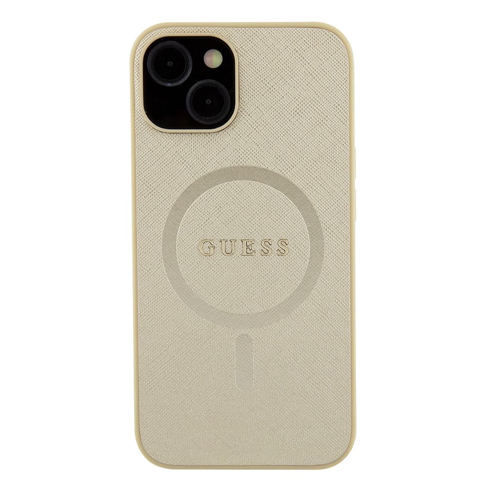 Guess Saffiano MagSafe GUHMP15MPSAHMCB iPhone 15 Plus zlatá - náhled 3