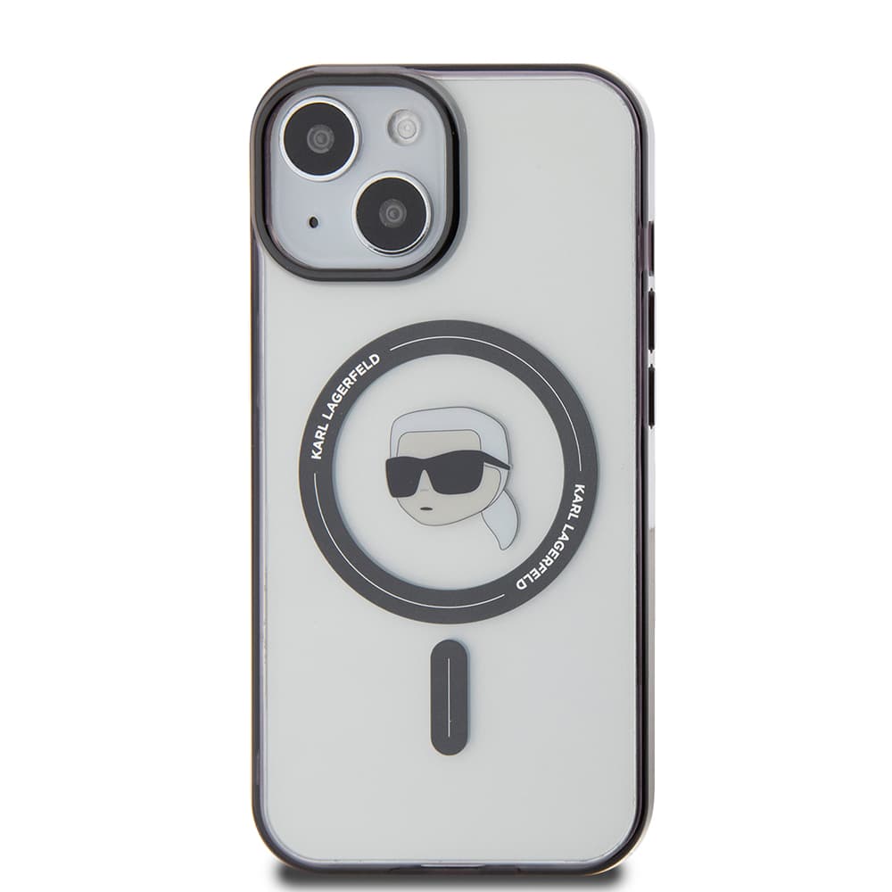 Karl Lagerfeld IML MagSafe iPhone 15 průhledný Karlova hlava - náhled 3