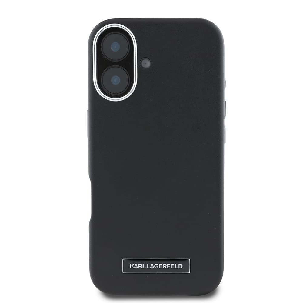 Karl Lagerfeld Leather MagSafe iPhone 16 růžová FW Metal Plate - náhled 3