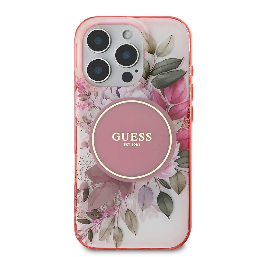 Guess IML Flower &amp; Tonal Circle MagSafe pro iPhone 16 Pro Max růžová - náhled 3