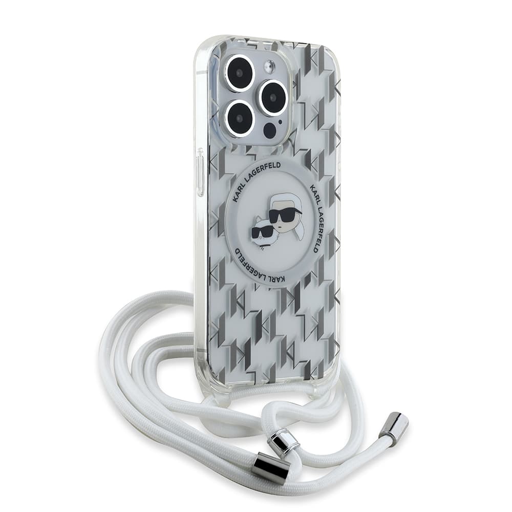 Karl Lagerfeld IML Crossbody MagSafe iPhone 15 Pro průhledný monogram Karl&amp;Choupette Head - náhled 3