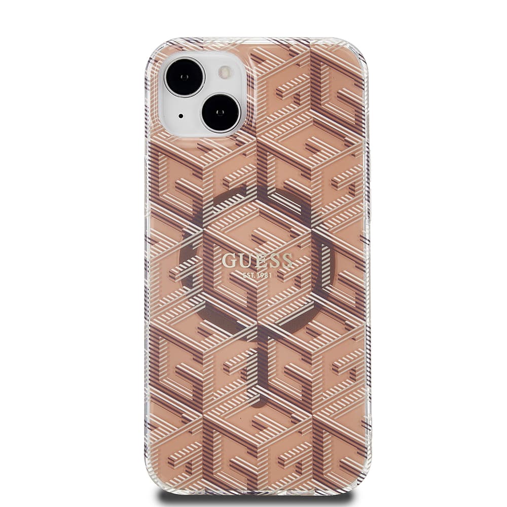 Guess IML GCube MagSafe GUHMP15MHGCUSTGW iPhone 15 Plus hnědý - náhled 3