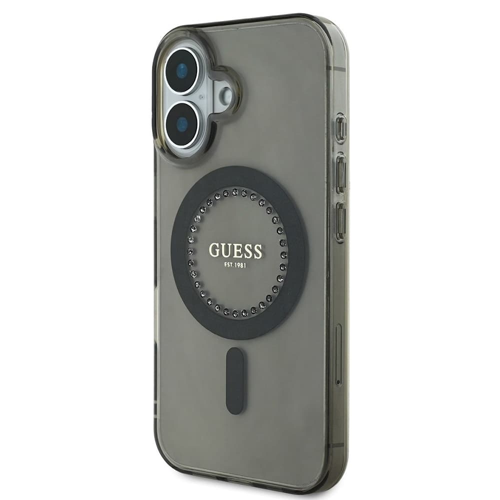 Guess IML Rhinestones MagSafe GUHMP16MPFTDTEK iPhone 16 Plus černá - náhled 3
