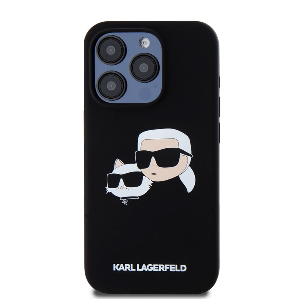 Karl Lagerfeld Silicone MagSafe iPhone 15 Pro Karl&amp;Choupette Head růžová - náhled 3