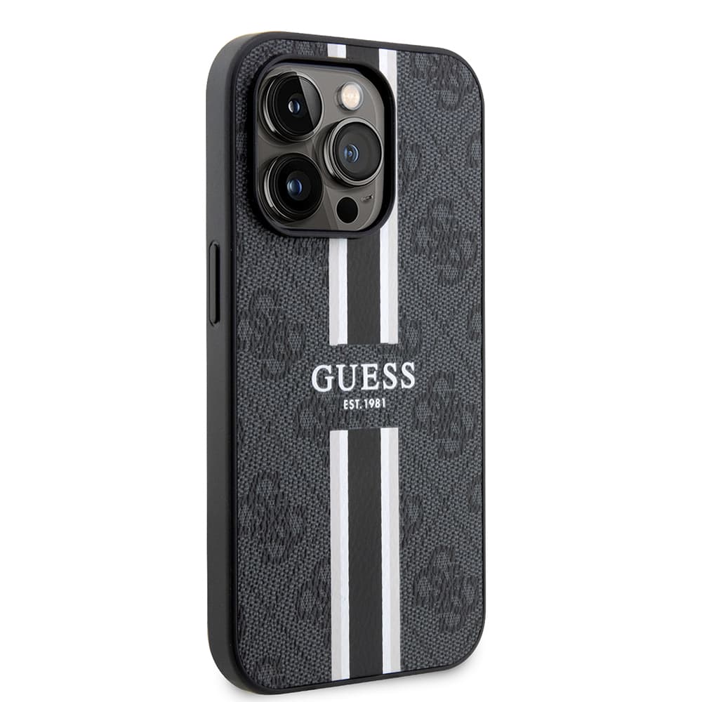 Guess Hardcase 4G Printed Stripes MagSafe iPhone 15 Pro Max černá - náhled 3