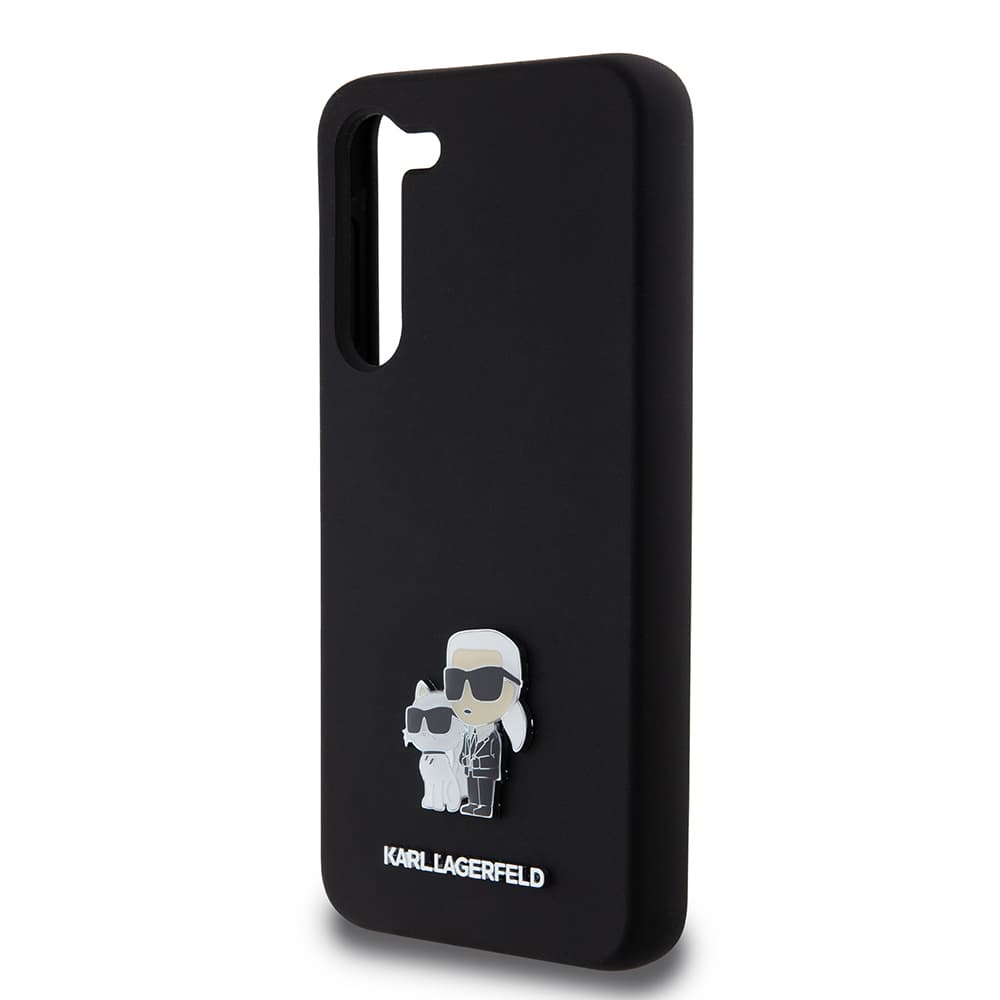 Karl Lagerfeld silikonové pouzdro růžové Samsung Galaxy S23 Plus Karl&amp;Choupette Metal Pin - náhled 3