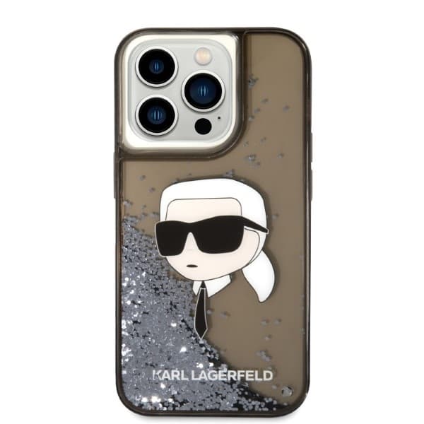 Karl Lagerfeld Hardcase Glitter iPhone 14 Pro Karl Head růžová - náhled 3