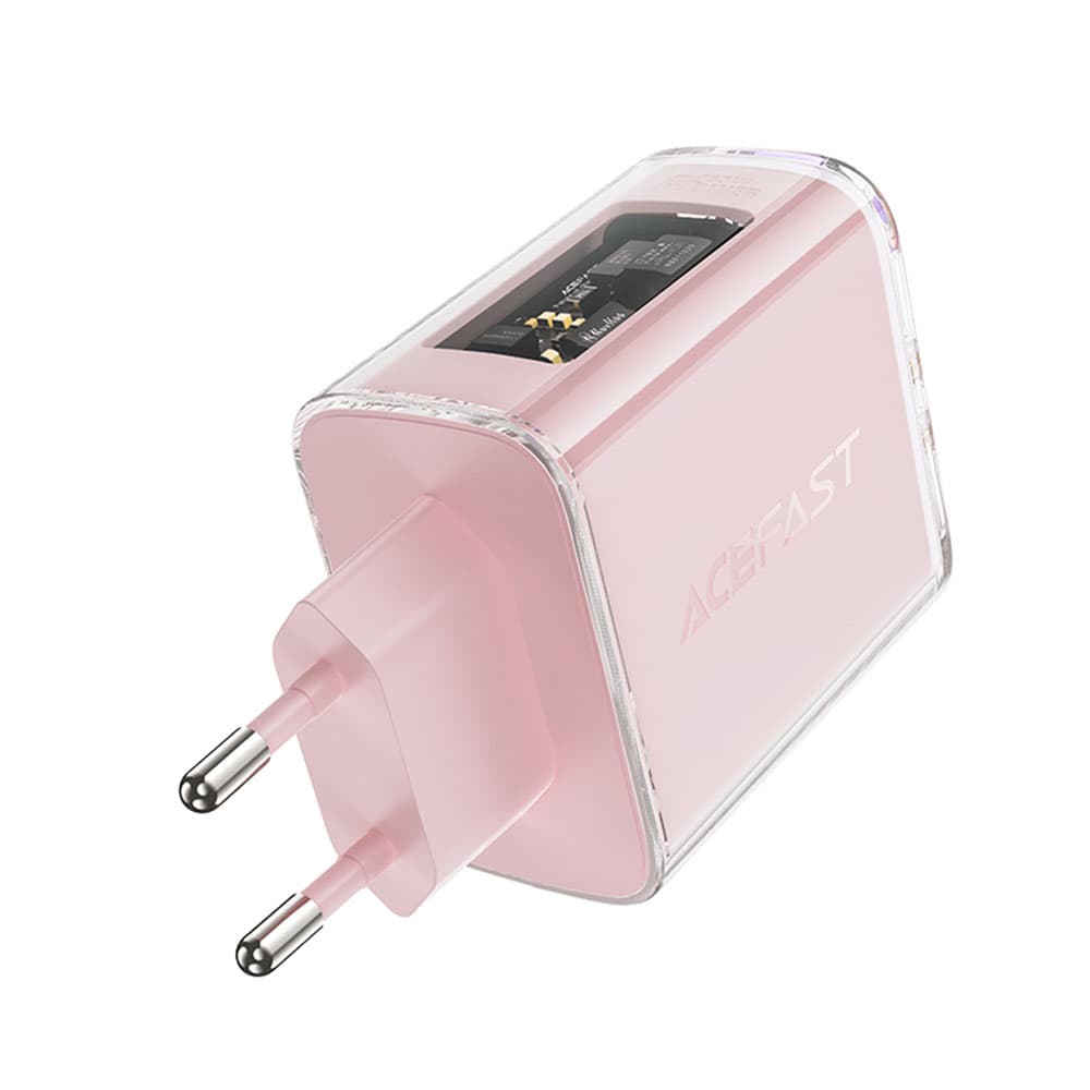 Nabíječka na zeď Acefast Exploration Series A45 2x USB-C USB GaN PD65W Rychlé nabíjení třešňový květ - náhled 3