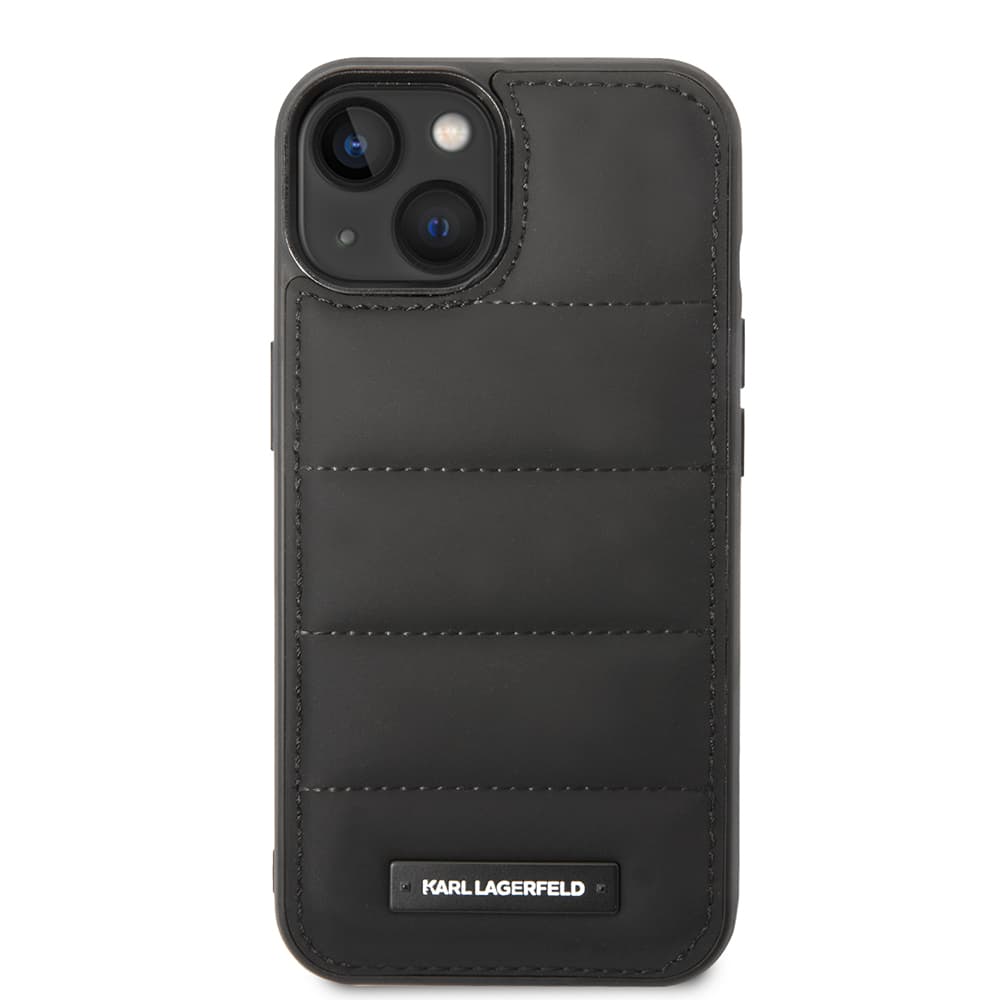 Karl Lagerfeld Hardcase Leather Puffy iPhone 14 Plus Elongated Logo černá - náhled 3