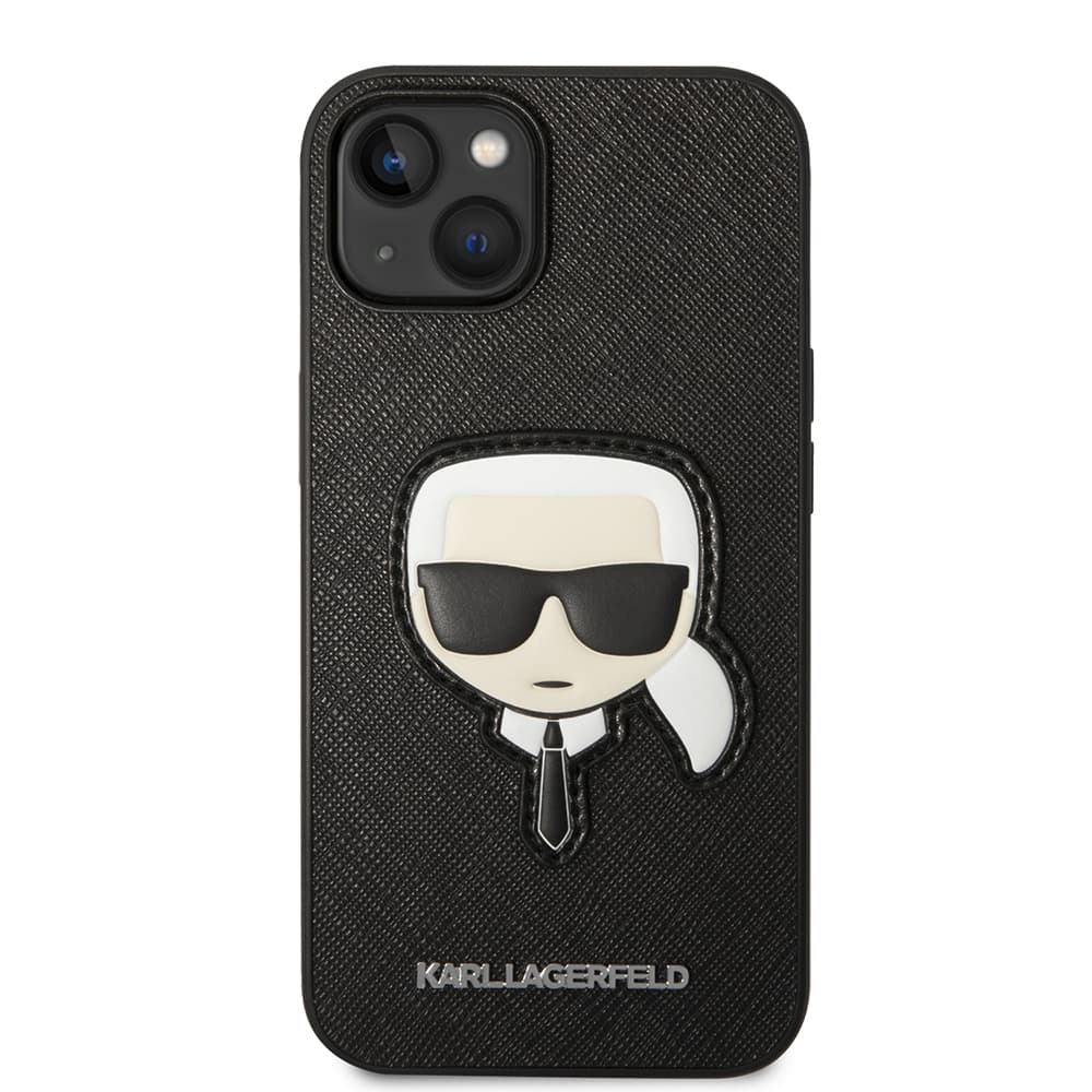 Karl Lagerfeld Saffiano pouzdro iPhone 14 Plus Karlova hlava khaki - náhled 3