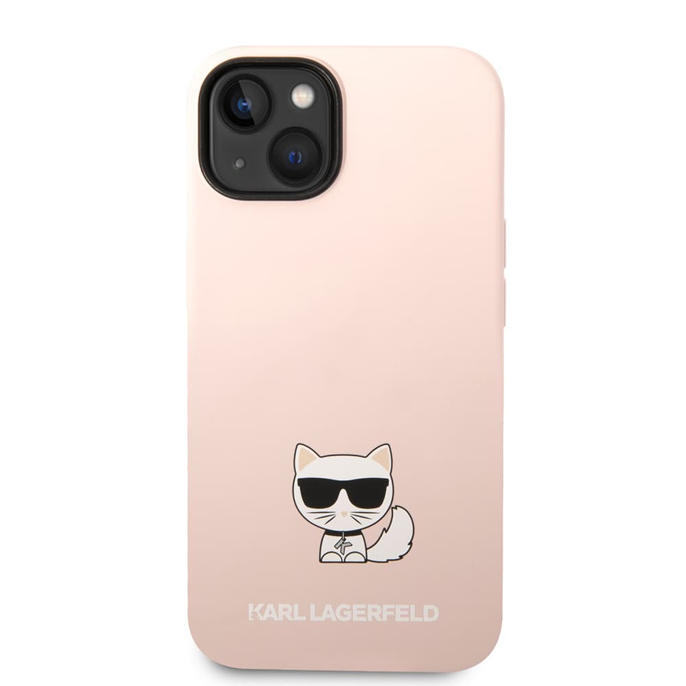 Karl Lagerfeld Silicone pouzdro iPhone 14 Plus růžová Choupette Body - náhled 3