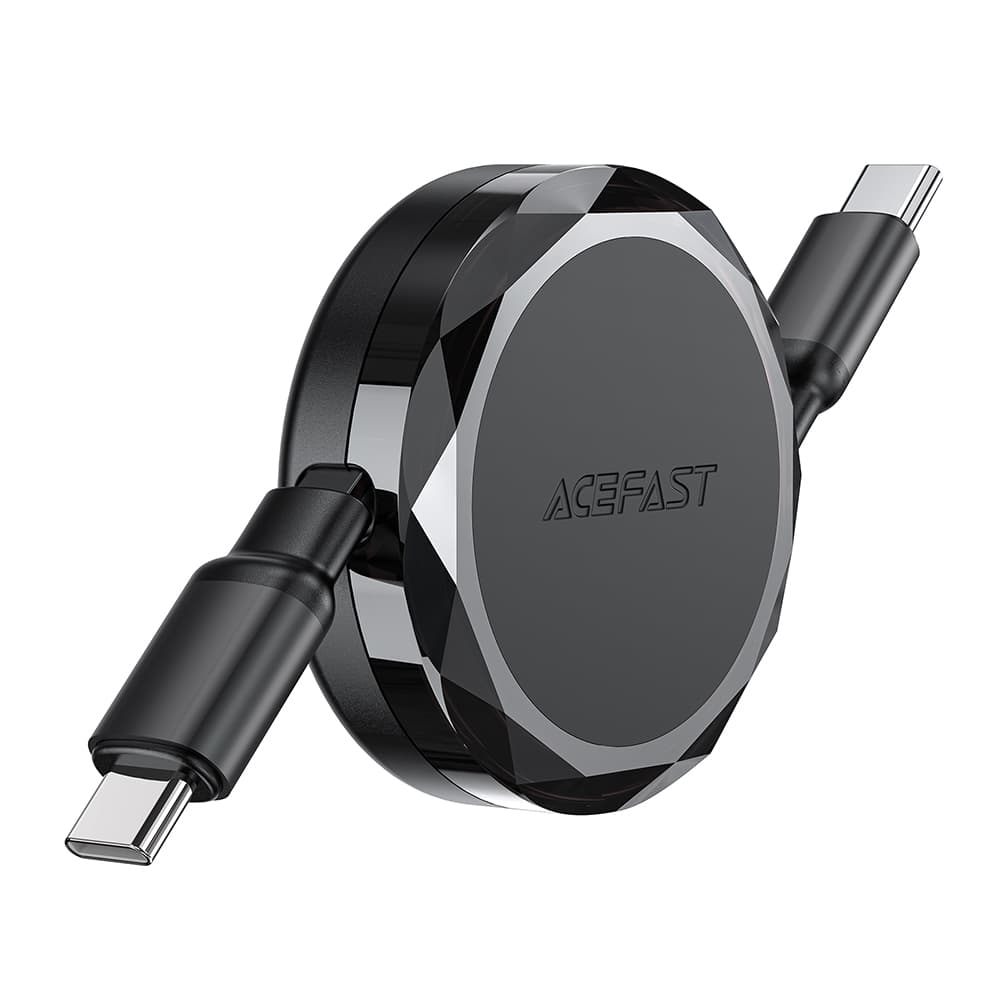 Datový kabel Acefast - Data Cable (C13-03) - Type-C to Type-C, 60W, Dual Retraction Charging Data Cable, Fast Charging, 0.8m - černý - náhled 3