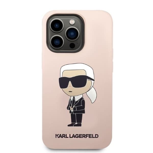 Karl Lagerfeld Silicone pouzdro iPhone 14 Pro Max růžové Ikonik - náhled 3