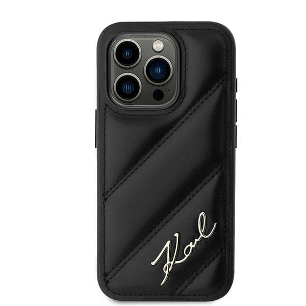 Karl Lagerfeld Diagonal Quilted Script pro iPhone 15 Pro Max černá - náhled 3
