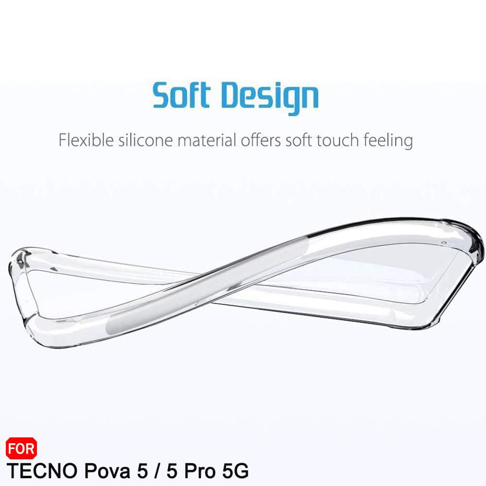 Techsuit nárazuvzdorný čirý silikon Tecno Pova 5 Pro průhledný - náhled 3