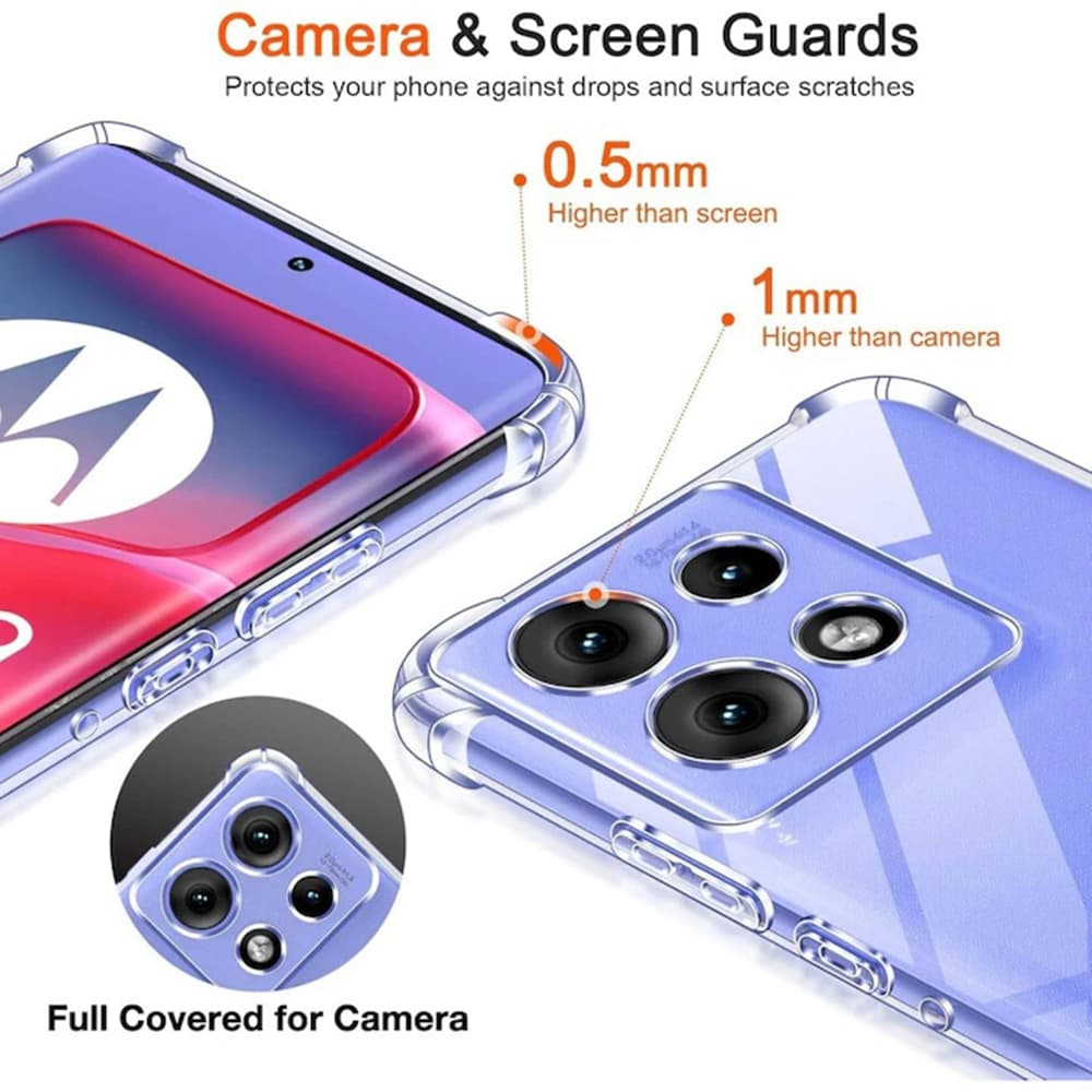 Techsuit Shockproof silikonový obal Motorola Edge 50 průhledný - náhled 3