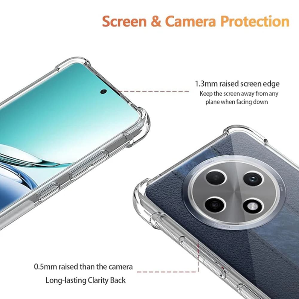 Techsuit nárazuvzdorný průhledný silikon pro Oppo Reno12 F Reno12 FS průhledný - náhled 3
